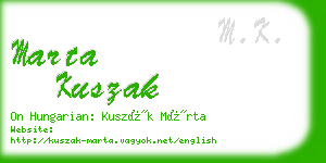 marta kuszak business card